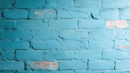 Poster - This image showcases a vibrant blue brick wall texture, emphasizing the unique patterns and colors that bring an artistic touch to any setting or decor.