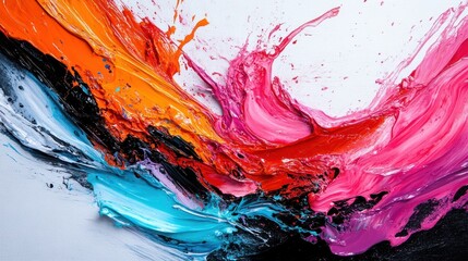 Poster - This vibrant abstract image features dynamic swirls of paint in bold colors, creating a striking visual effect that captures the viewer's imagination and creativity.
