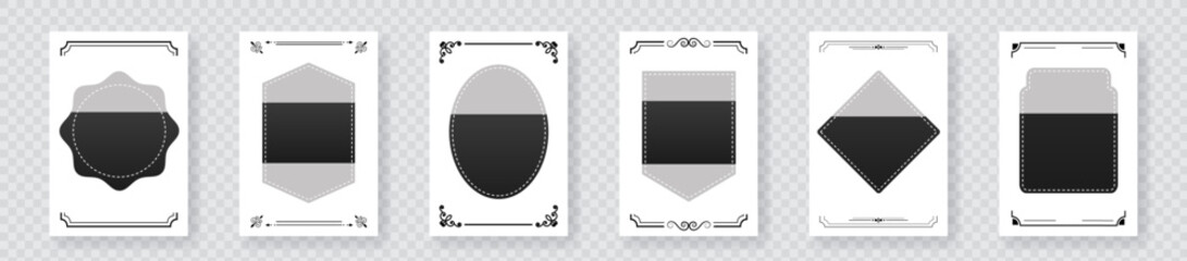 Wall Mural - Vector frame set on white paper. Vintage frames for wedding invitation cards, Birthday, festive greeting cards, photo pictures EPS10