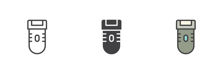 Aufkleber - Electric shaver icon set in line, solid and filled outline style