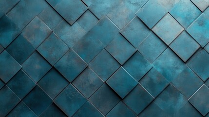 Poster - An elegant arrangement of blue textured tiles that creates a modern and sophisticated atmosphere, perfect for interior design and architecture projects.