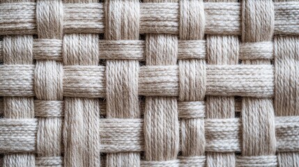 Poster - Close-Up of a Textured Woven Pattern Featuring Natural Fibers in a Neutral Color Palette, Ideal for Craft, Design, and Interior Inspiration