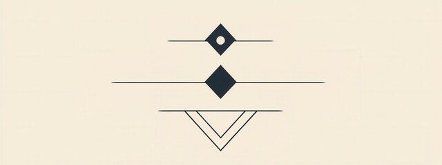 Poster - Abstract geometric design featuring lines and shapes in a minimalist style suitable for backgrounds, prints, or modern artwork in neutral tones