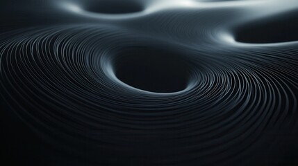 Poster - Abstract dark texture with flowing lines and circular shapes creating a sense of motion and depth in a captivating backdrop for creative projects