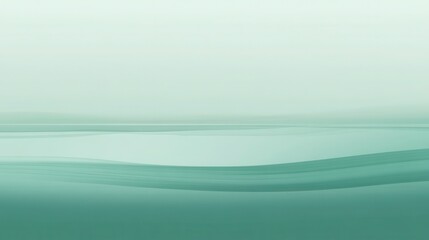 Poster - Soft Green Abstract Landscape with Gentle Gradients and Serene Water Reflections in a Minimalistic Style for Peaceful and Calming Imagery