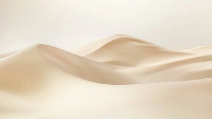 Poster - Soft Creamy Sand Dunes Under Gentle Light with Smooth Curves and Flowing Textures Creating a Calm and Serene Desert Landscape
