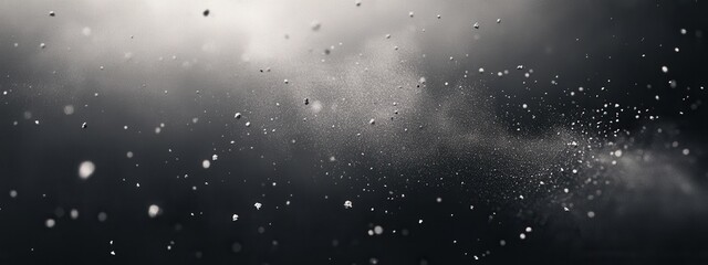 Poster - Fine Dust Particles Floating in Air with Dramatic Lighting and Dark Background for Artistic and Abstract Uses in Design and Photography Projects