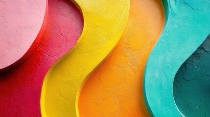 Poster - Abstract waves of vibrant colors in a smooth texture, showcasing artistic brush strokes and design elements in a modern visual composition for decor and creativity