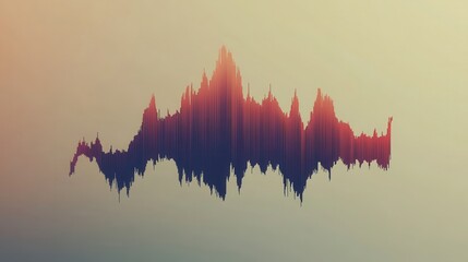 Poster - Abstract Sound Wave Visualization in Red and Blue Colors with Smooth Gradients on Subtle Background for Artistic and Creative Projects