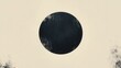 © Suesong - Abstract black circle on a light background with textured surface, creating a minimalistic and modern art piece for contemporary design projects