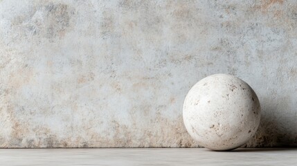 Poster - A beautifully textured eggshell partially resting against a soft, muted background, symbolizing fragility and potential, showcasing simplicity and artistic minimalism in still life.