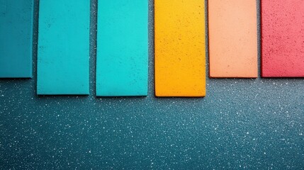 Poster - An artistic geometric composition featuring vibrant colors and textures, creating a modern and visually striking abstract design, perfect for contemporary decor.