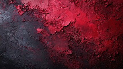 Poster - This abstract image showcases a richly textured wall with deep red and black hues, representing emotion and intensity through striking color contrasts and intricate textures.