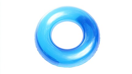 Poster - A bright blue abstract ring. This image showcases a glossy, smooth texture perfect for modern design projects. Ideal for digital art, logos, and creative applications. AI