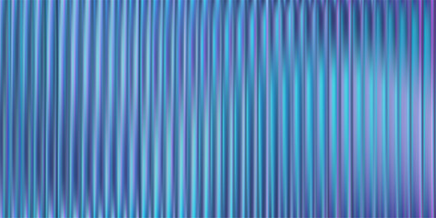Poster - Ribbed glass background with abstract pattern and line detail in 3D gradient. Blur effect creates a wall of metal and blue wave light. Premium transparent surface vector design.