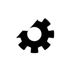Poster - Black gear icon representing mechanics and engineering concepts in a minimalist design suitable for various applications