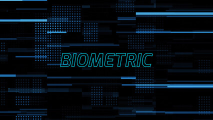 Poster - Biometric Technology Abstract Background with Blue Lines and Dots for Security Systems This abstract background