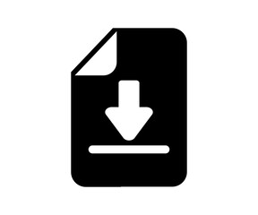 Poster - Download document icon. Download file, document, save folder. Store file, file transfer, downloading  illustration on transparent background. 
