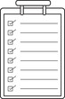 © orchidart - Checklist Clipboard:  Line Art, Partially Completed Task List
