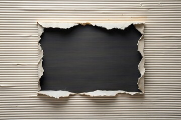Poster - Abstract Texture with Torn Paper Revealing a Striped Dark Background