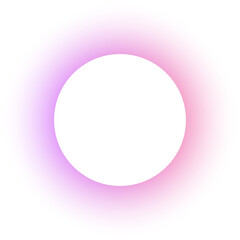 Poster - Round frame with light gradient. Holographic glowing border design. Modern soft geometric blurred template. Pastel futuristic round transparent template.