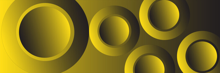 Aufkleber - Abstract yellow background with circles. Dynamic shapes composition.vectors eps 10
