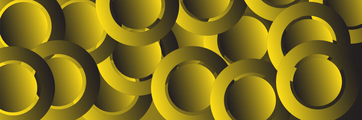 Aufkleber - Abstract yellow background with circles. Dynamic shapes composition.vectors eps 10
