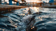 © john -  Wastewater Treatment Facility, Aeration tanks with bubbling water and sunlight reflecting on the surface. A detailed view of aeration tanks at a wastewater treatment facility, with bubbles rising