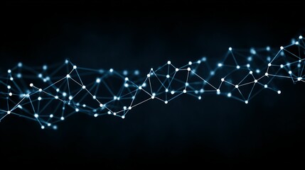 Fototapete - Abstract network of interconnected points and lines.