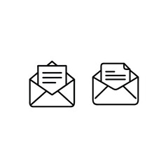 Poster - Vector art of two open envelopes with letters isolated on white background