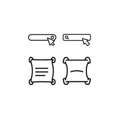 Poster - Vector art of search bars and document scrolls isolated on white background