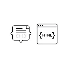 Poster - Vector art of code and html symbols isolated on white background