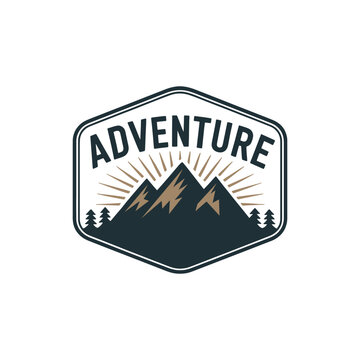 Unique adventure mountain logo Modern and minimalist vector and abstract logo