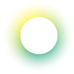 Poster - Round frame with light gradient. Holographic soft glowing border design. Modern rainbow geometric blurred template. Pastel futuristic round transparent template.