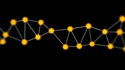 Fototapete - Network connections graphic with glowing nodes.