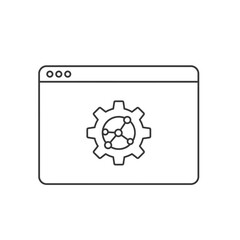 Poster - A minimalist illustration depicting a web browser window displaying a gear icon with connected nodes.