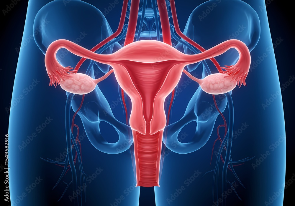 Female reproductive system diagram uterus ovaries fallopian tubes ...