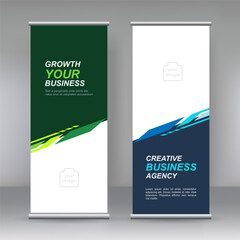 Fototapete - Vertical banner stand template design.  modern x-banner and flag-banner advertising design element