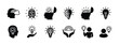 © Vilogsign - Imagination cognition icon vector set. Contains brain head light bulb, open minded, creativity, thinking, intelligence, innovation, idea, inspiration, genius, creation, smart, solution. Illustration