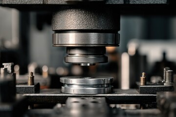 Poster - Precision machining process in a modern workshop showcasing advanced equipment and technology