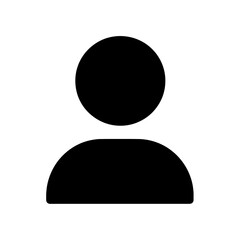 Poster - User Icon Vector Solid Glyph For Personal Profile And Account Member Symbol For People And Customer Representation Simple Human Headshot Graphic
