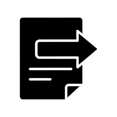 Aufkleber - Data Export Icon Vector Glyph With Document And Arrow For File Transfer And Information Sharing Patient Referral Or Sending Report Symbol Graphic