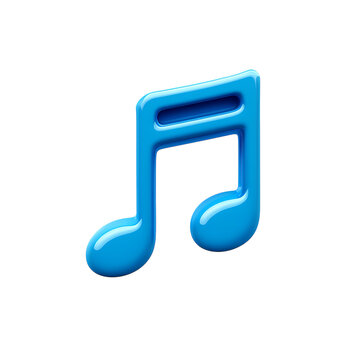 Vibrant Blue Music Note Icon A 3D Rendered Musical Symbol