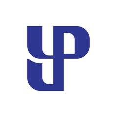Leinwandbilder - Minimalist Blue YP Logo Design Featuring Intertwined Letters