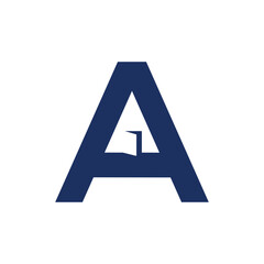 Leinwandbilder - Elegant Blue Initial A Logo Design With Artistic Door Element