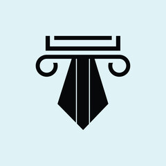 Leinwandbilder - Elegant Icon Representing Justice and Law in Minimalist Style on Blue Background