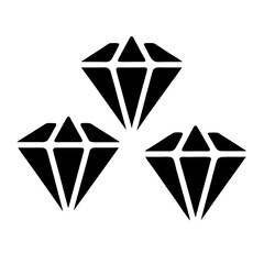 Poster - Three black diamond shape illustrations arranged artistically on a white background