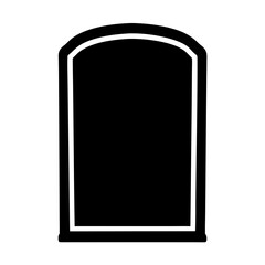 Poster - Simple Solid Black Signboard with Rounded Top Frame and Clear Interior