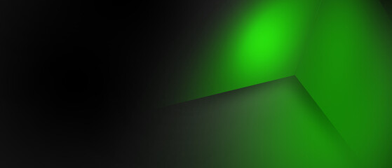 Fototapete - Modern web banner background. abstract template design. green light effect illustration