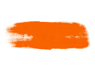 Poster - Abstract orange paint stroke on black background, brush texture design element